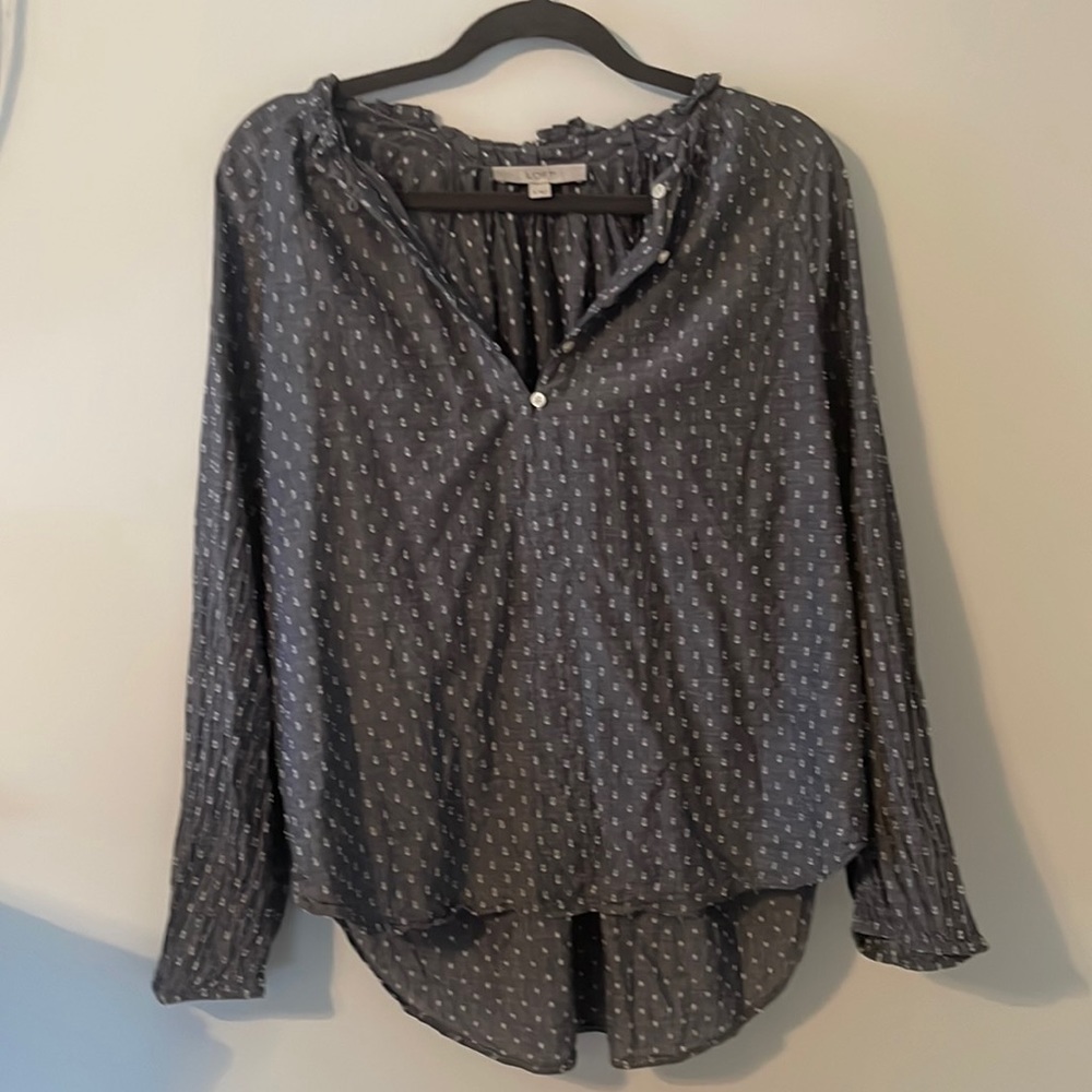 Loft size XL extremely light weight women’s half button down shirt.